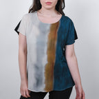 JOVIE Low Sleeves Blouse (Size M-L - 10-12) - Black & Multi