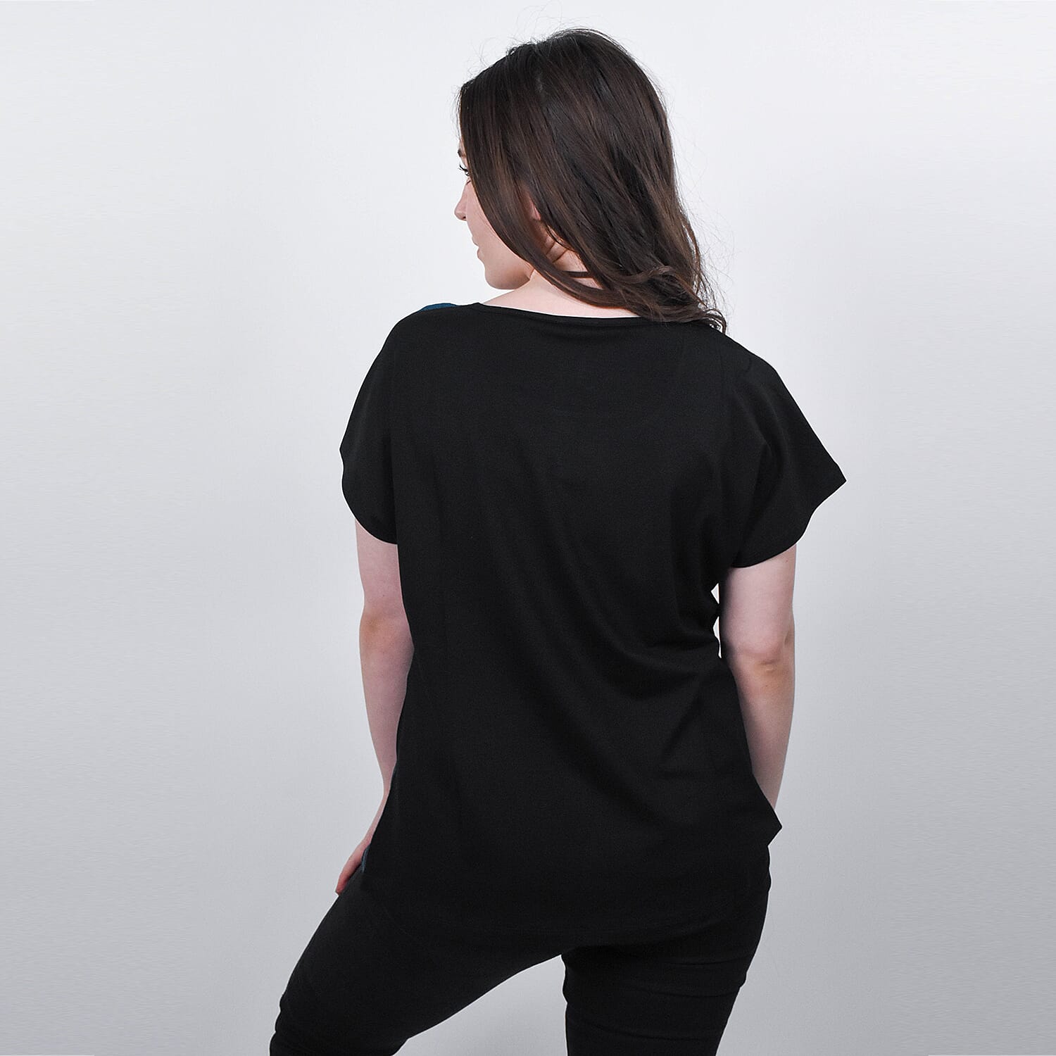 JOVIE Low Sleeves Blouse (Size L-XL - 12-14) - Black & Multi