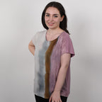 JOVIE Low Sleeve Blouse (Size S - 8) - Dusty Pink & Multi