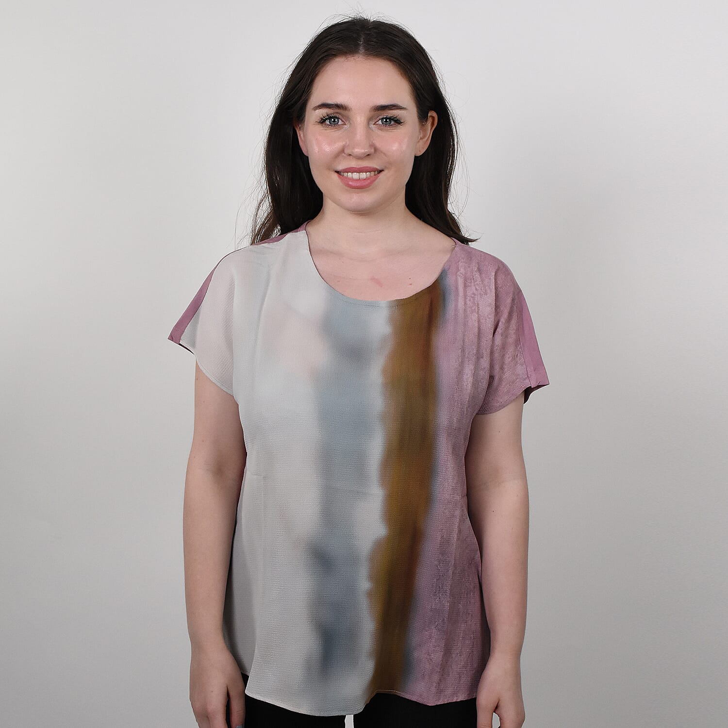 JOVIE Low Sleeves Blouse (Size S-M - 8-10) - Dusty Pink & Multi