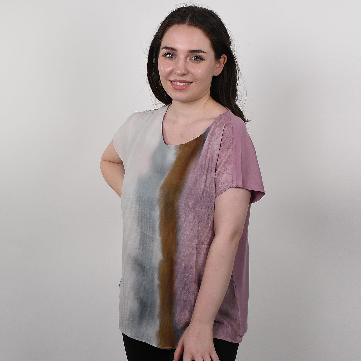 JOVIE Low Sleeves Blouse (Size S-M - 8-10) - Dusty Pink & Multi