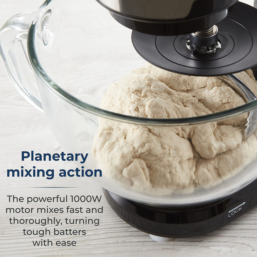 TOWER 3 in 1 Stand Mixer, 5 Litre Glass Bowl with 6 Speeds and Pulse Setting - 1000W