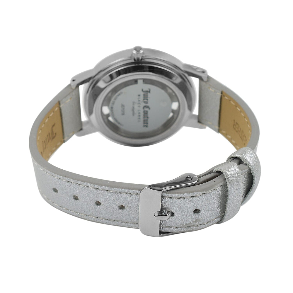 Ladies Watch in Mineral Glass with Leather Strap - Silver
