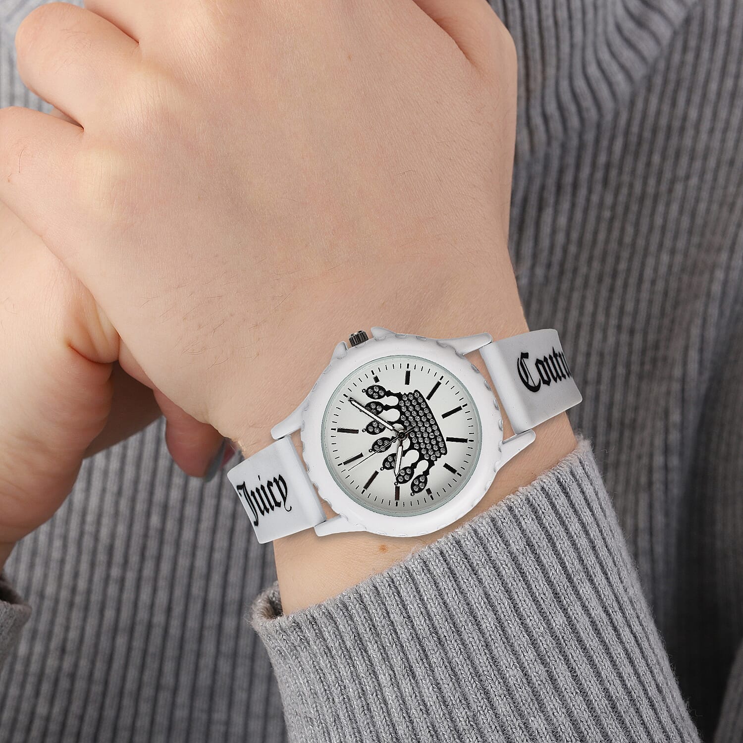 Juicy Couture Analogue Ladies Watch with Silicone Strap - White