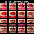 One Time Closeout - Just Herbs-Herb Enriched Set of 16 Micro-Mini Ayurvedic Lipsticks Kit