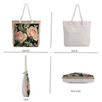 Jute Rose Tote Bag (Size 46x9x41 cm) - Black White & Black White