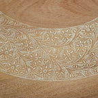 One Time Deal NAKKASHI Hand Carved Mango Wood Coffee Table (45x45x45cm) - White Finish