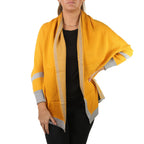 Kris Ana Longline Border Cardigan (Size 8-18) - Mustard & Grey