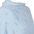 Kris Ana Paisley Scattered Baby Blue Poncho One Size (8-18)