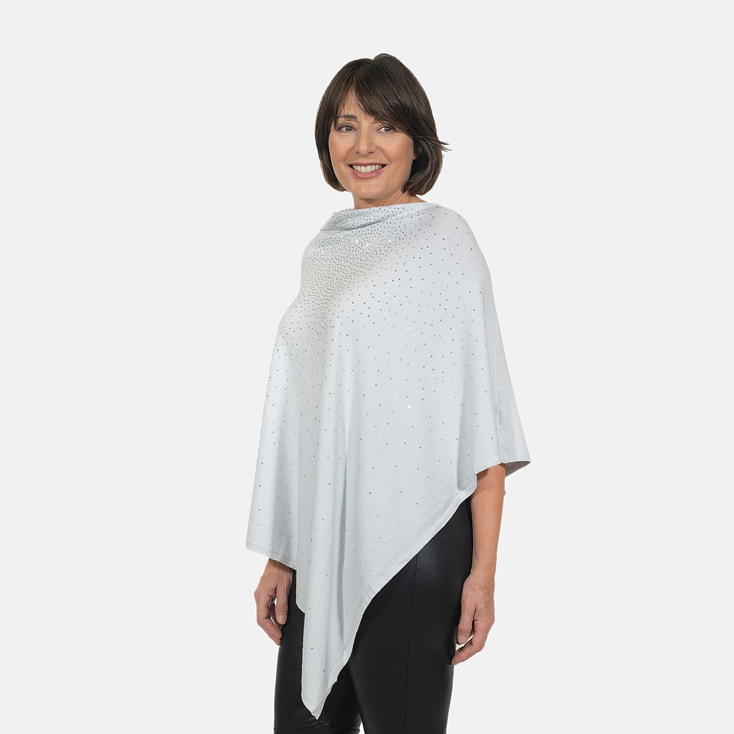 Kris Ana Stud Scatter Poncho (Size 8-18) - Baby Blue