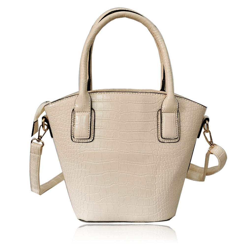 IW Polyurethane Shoulder Bag (Size 18x12x22 cm) - Cream