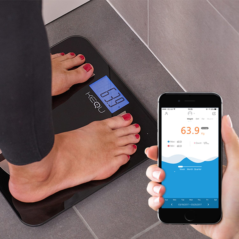 KeQu- Bluetooth Smart Scale (With IOS - Android App) (Size 30 Cm)