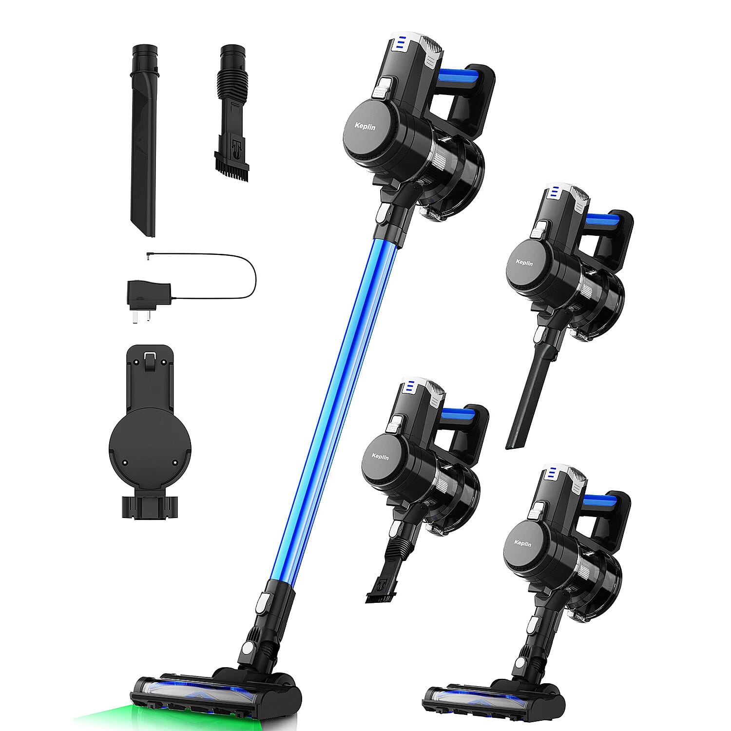 Keplin 150W Cordless Vacuum Cleaner - Aluminium Lightweight, 2 Speed, 40 Min Runtime, Hepa Filter, Motorised Floor Tool, 0.8L Capacity
