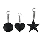 Set of 3 Crystal Keychain (Pattern - Star, Smile Face - Heart Shapes) - Silver