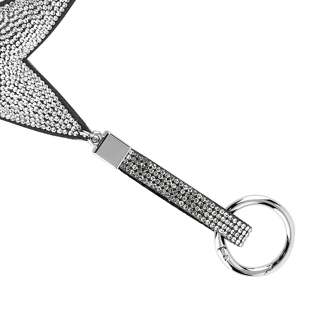 Set of 3 Crystal Keychain (Pattern - Star, Smile Face - Heart Shapes) - Silver