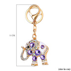 Set of 3 Sparkling Crystal Keychains With Different Designs (Bowknot, Christmas Tree, and Elephant) - Multi