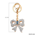 Set of 3 Sparkling Crystal Keychains With Different Designs (Bowknot, Christmas Tree, and Elephant) - Multi