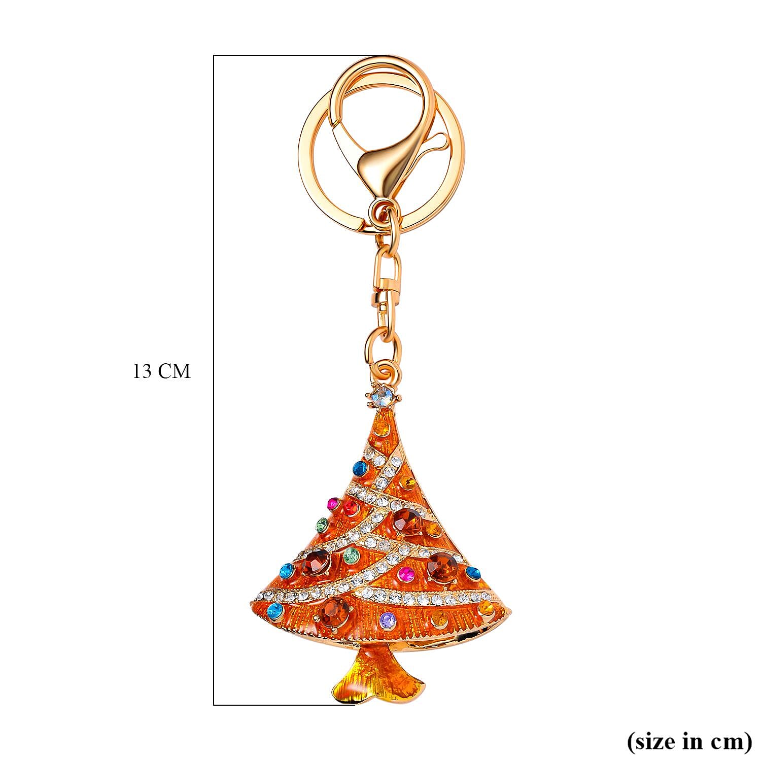 Set of 3 Sparkling Crystal Keychains With Different Designs (Bowknot, Christmas Tree, and Elephant) - Multi