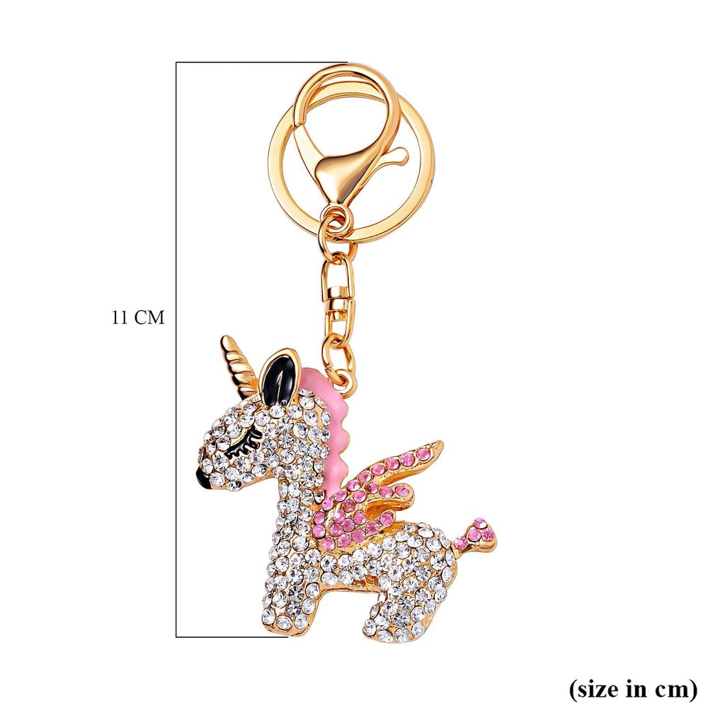 Value Bundle -  Set of 3 Sparkling Crystal Keychains With Different Designs (Unicorn, Christmas Tree, and Starfish) - Multi