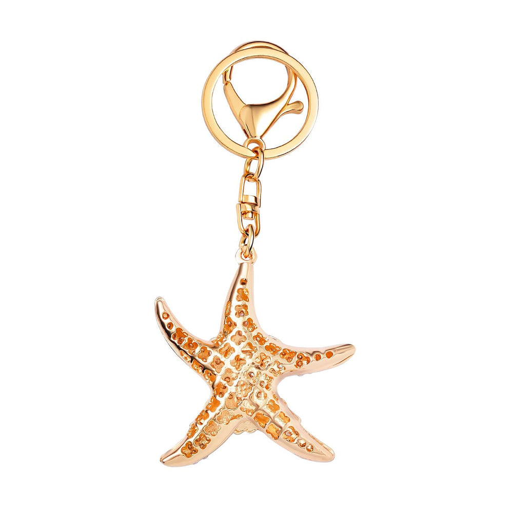 Value Bundle -  Set of 3 Sparkling Crystal Keychains With Different Designs (Unicorn, Christmas Tree, and Starfish) - Multi