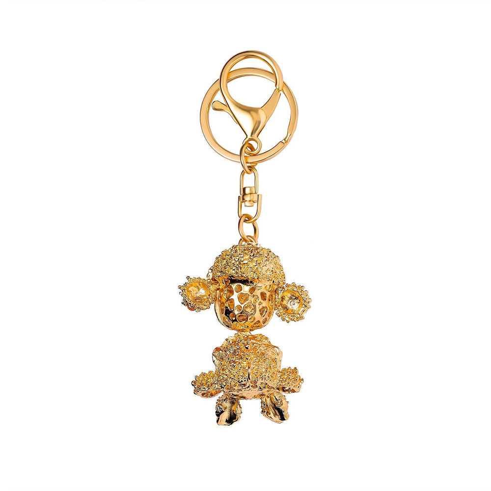 Set of 3 Keychains Decorated with Sparkling Rhinestones - (Monkey, Dog - Mouse)