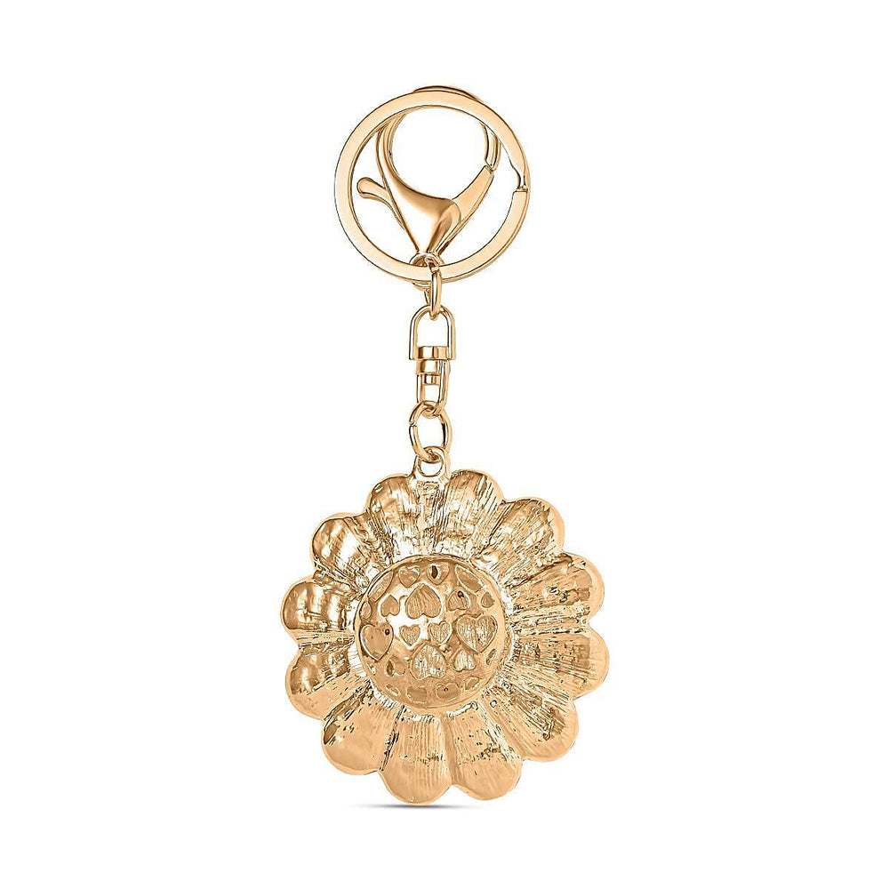 Set of 3 Keychains Decorated with Sparkling Rhinestones - (Sunflower, Owl, - Dragonfly)