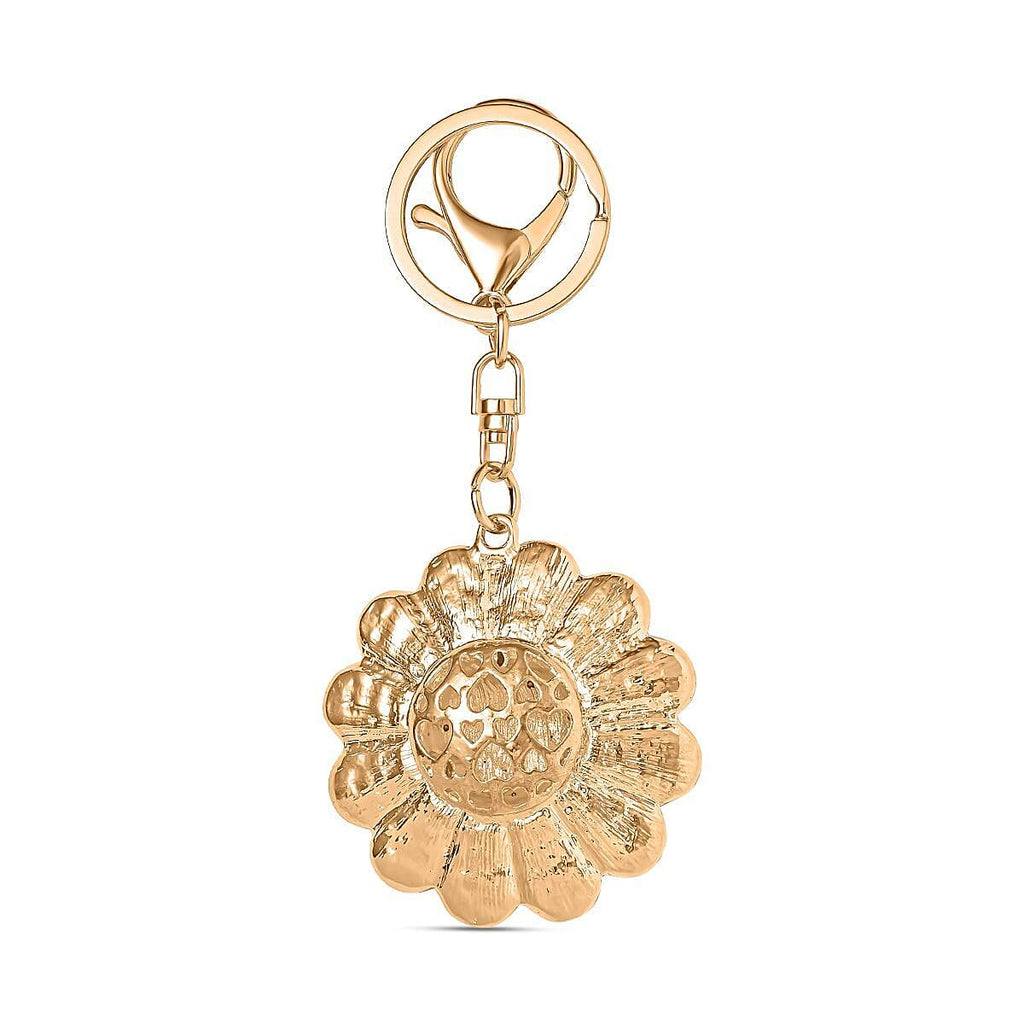 Set of 3 Keychains Decorated with Sparkling Rhinestones - (Sunflower, Owl, - Dragonfly)