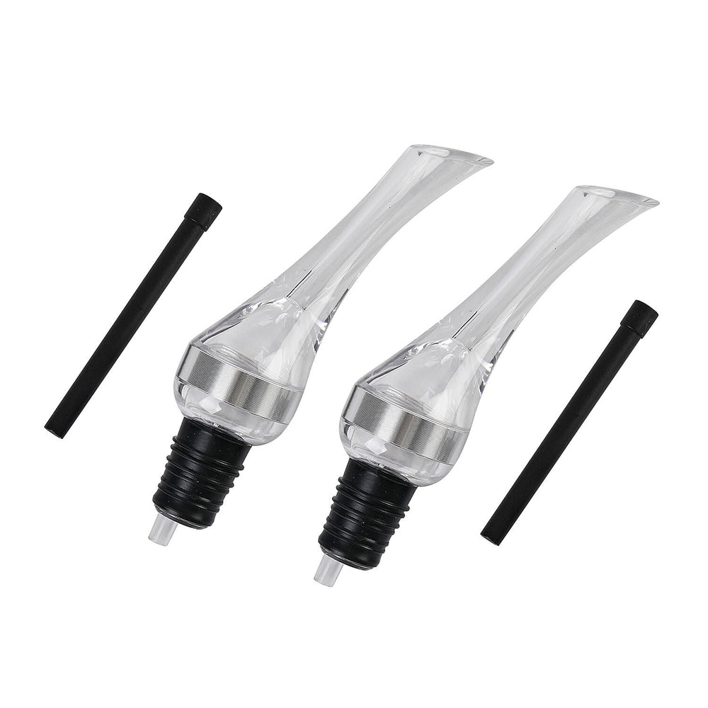 Set of 2  Wine Aerator - Silver & Transparent