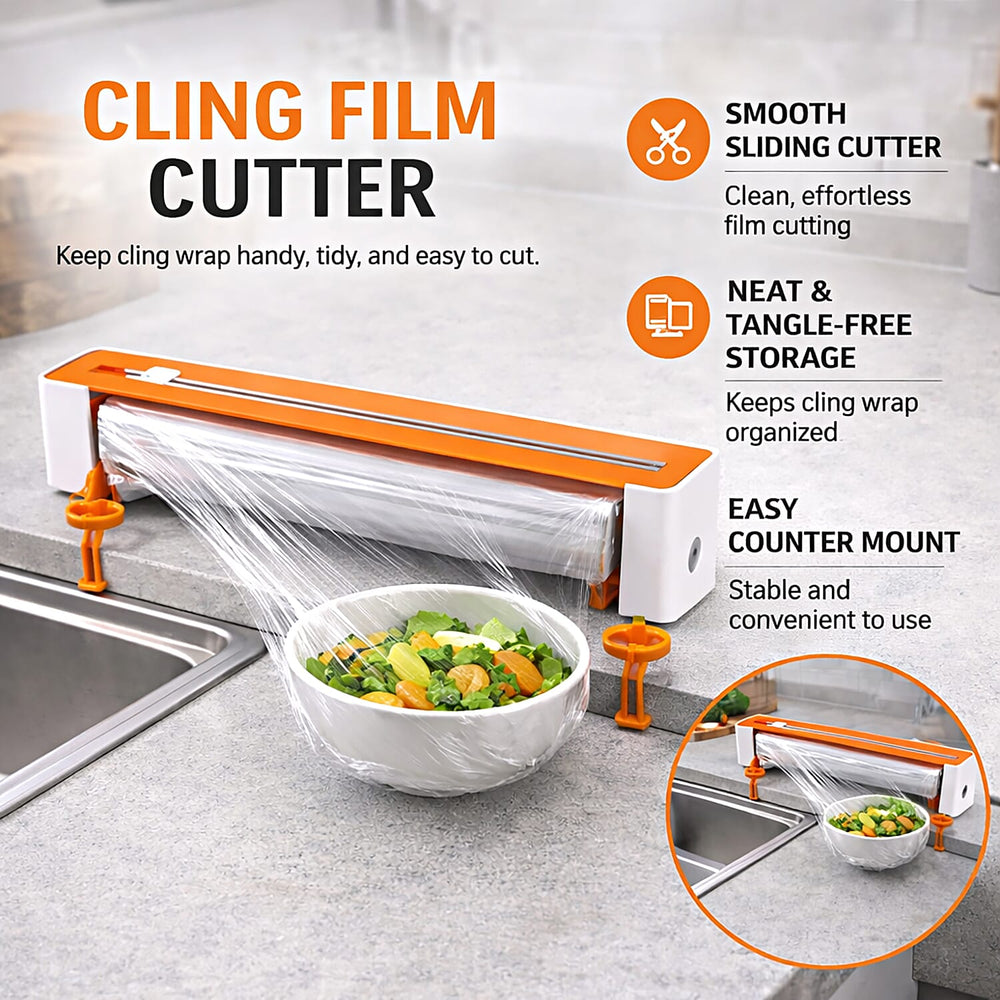 Cling Film Cutter – Effortless Cutting for Your Kitchen - Yellow