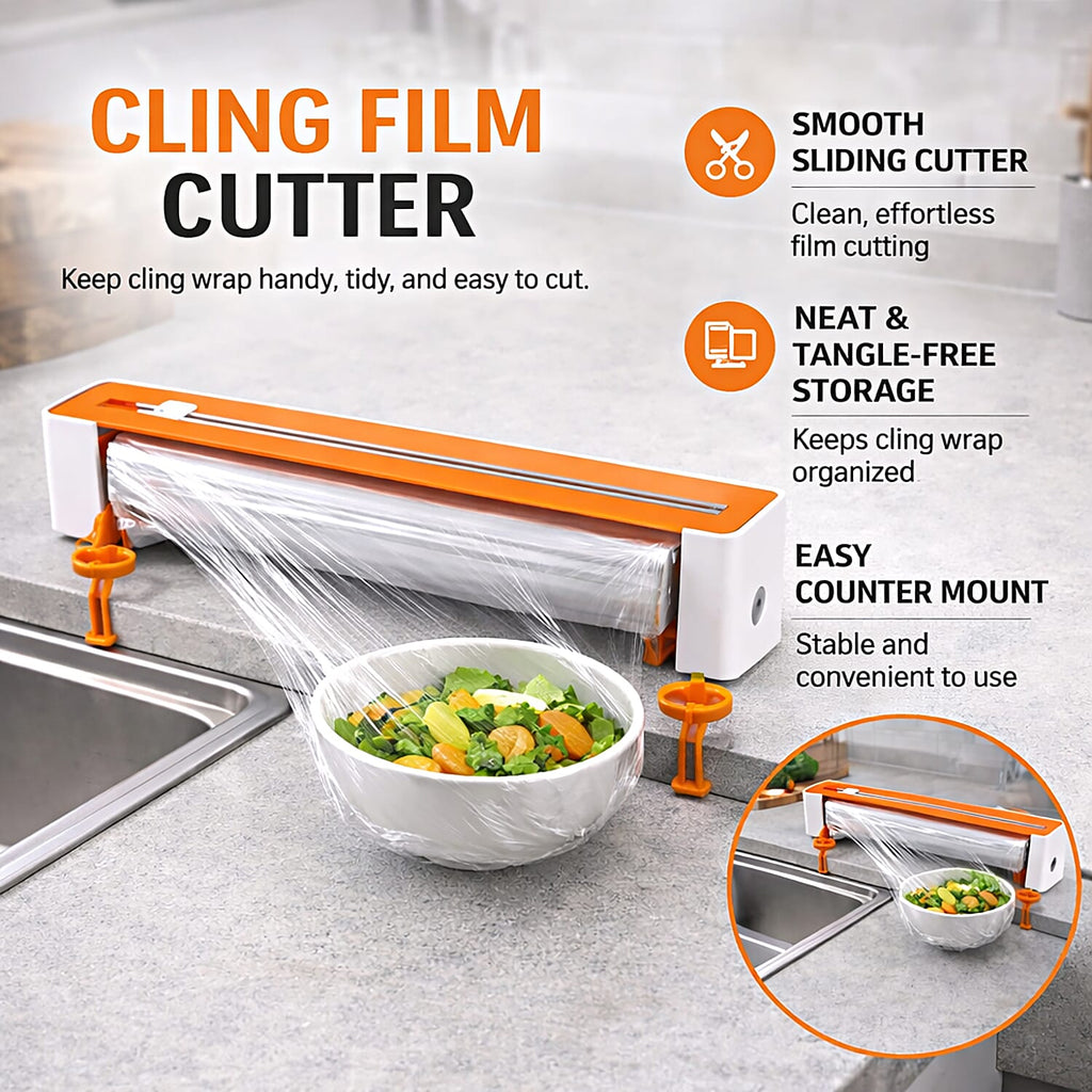 Cling Film Cutter – Effortless Cutting for Your Kitchen - Yellow