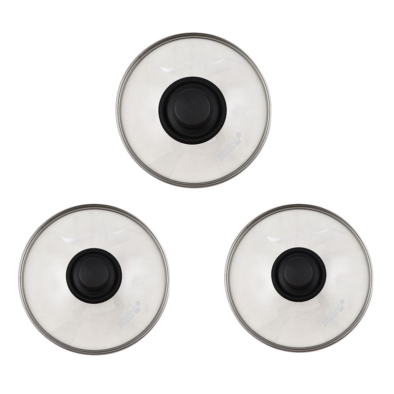 Kitchen Stories The Searsmart Collection - 3 Piece PFAS Free Non-Stick Aluminium Saucepan Set (16cm, 18cm, 20cm)
