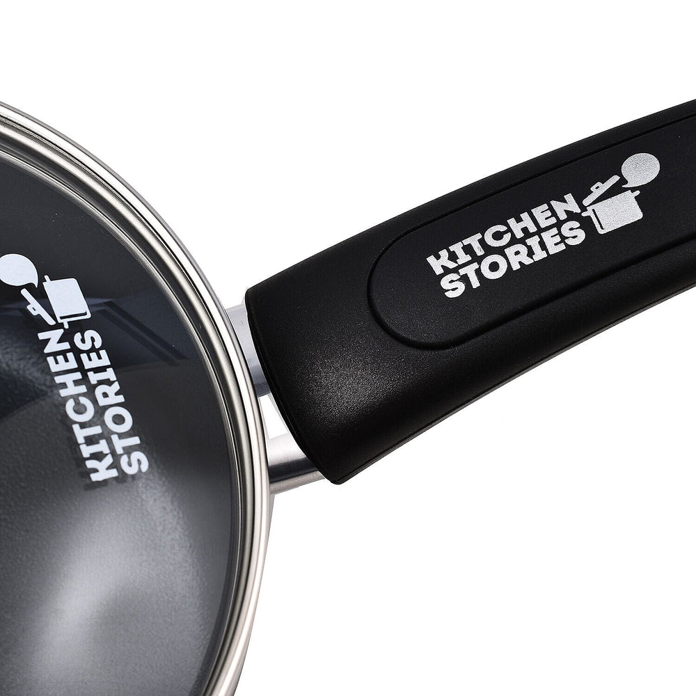 Kitchen Stories The Searsmart Collection - 3 Piece PFAS Free Non-Stick Aluminium Saucepan Set (16cm, 18cm, 20cm)
