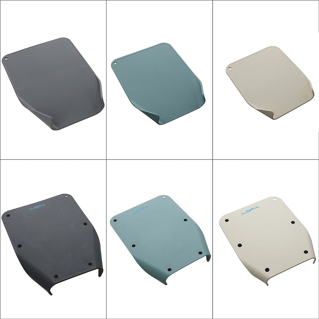 Set of 4 Lightweight Hanging Cabinet Garbage Bin with Chopping Boards (Size 27x17x27 cm) - Blue & Grey