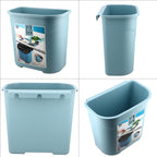 Set of 4 Lightweight Hanging Cabinet Garbage Bin with Chopping Boards (Size 27x17x27 cm) - Blue & Grey