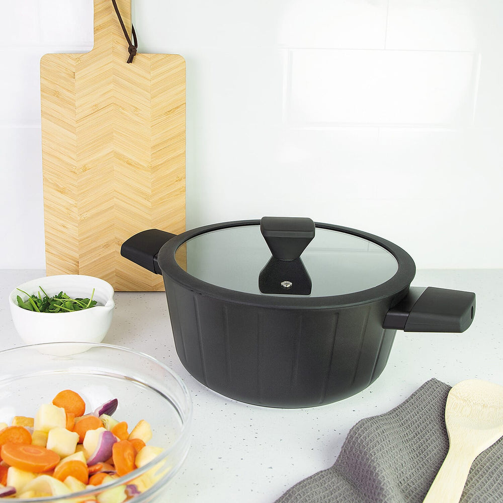 Stock Pot (24cm) - Electric, Gas, Induction & Hotplate. Forged Aluminium Base & PFOA Free - Non Stick