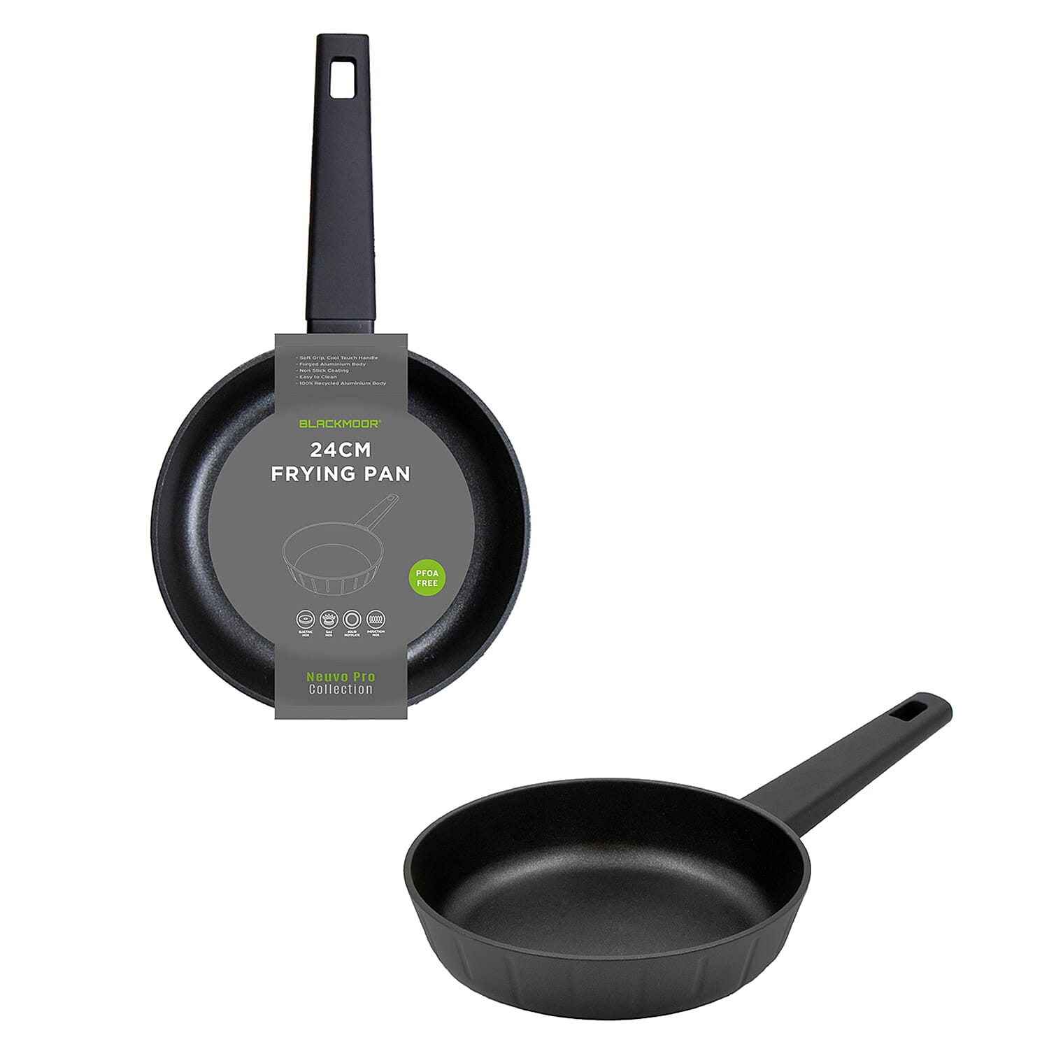 Frying Pan (24cm) - Electric, Gas, Induction & Hotplate. Forged Aluminium Base & PFOA Free - Non Stick