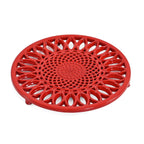 9 - Piece Cast Iron Cookware Set - 20cm Pot, Oval Casserole Dish, Roasting Pan - Skillet - Red - White