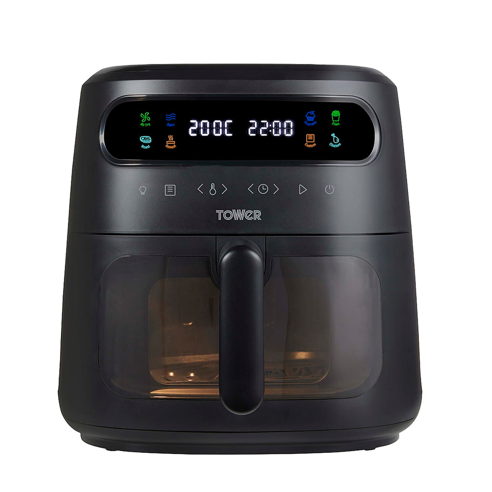 Tower- Vortx Vizion Air Fryer with Colour LCD Digital Display with 6 Litre Capacity - Black