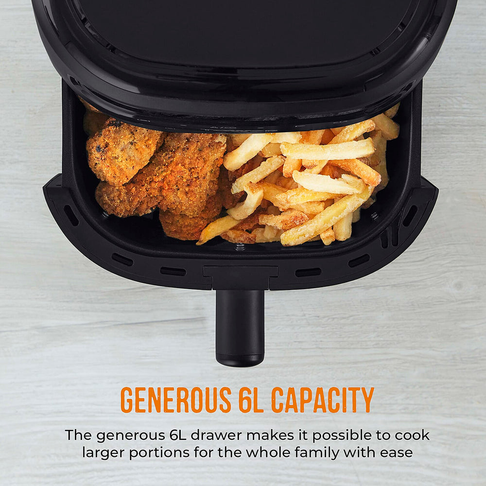 Tower- Vortx Vizion Air Fryer with Colour LCD Digital Display with 6 Litre Capacity - Black