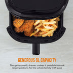Tower- Vortx Vizion Air Fryer with Colour LCD Digital Display with 6 Litre Capacity - Black