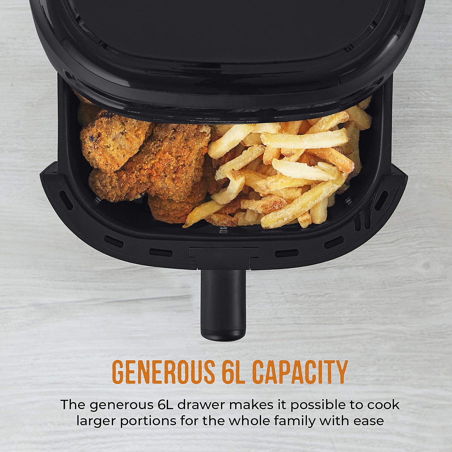 Tower- Vortx Vizion Air Fryer with Colour LCD Digital Display with 6 Litre Capacity - Black