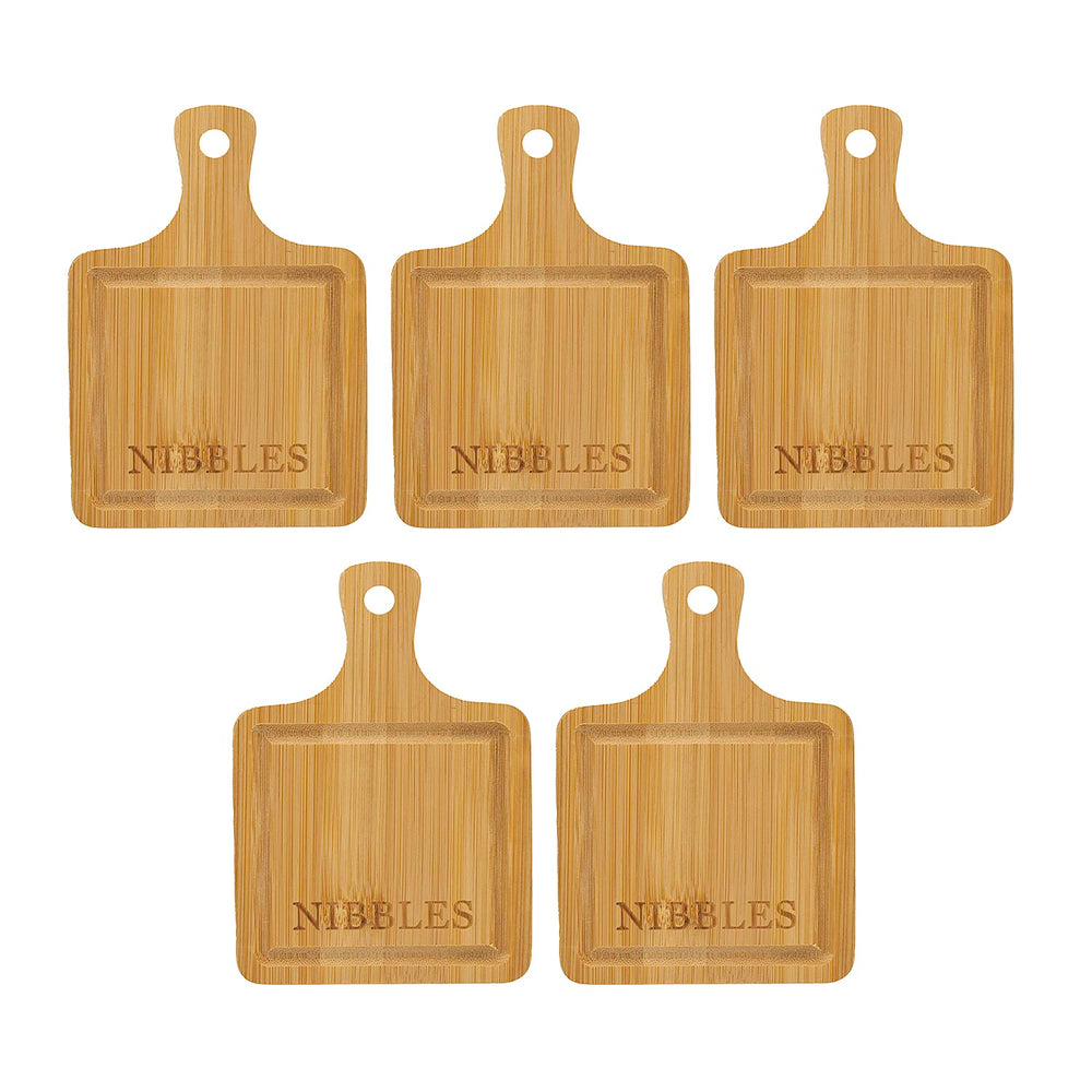 NIBBLES 5 Piece Paddle Serving Board - Wood