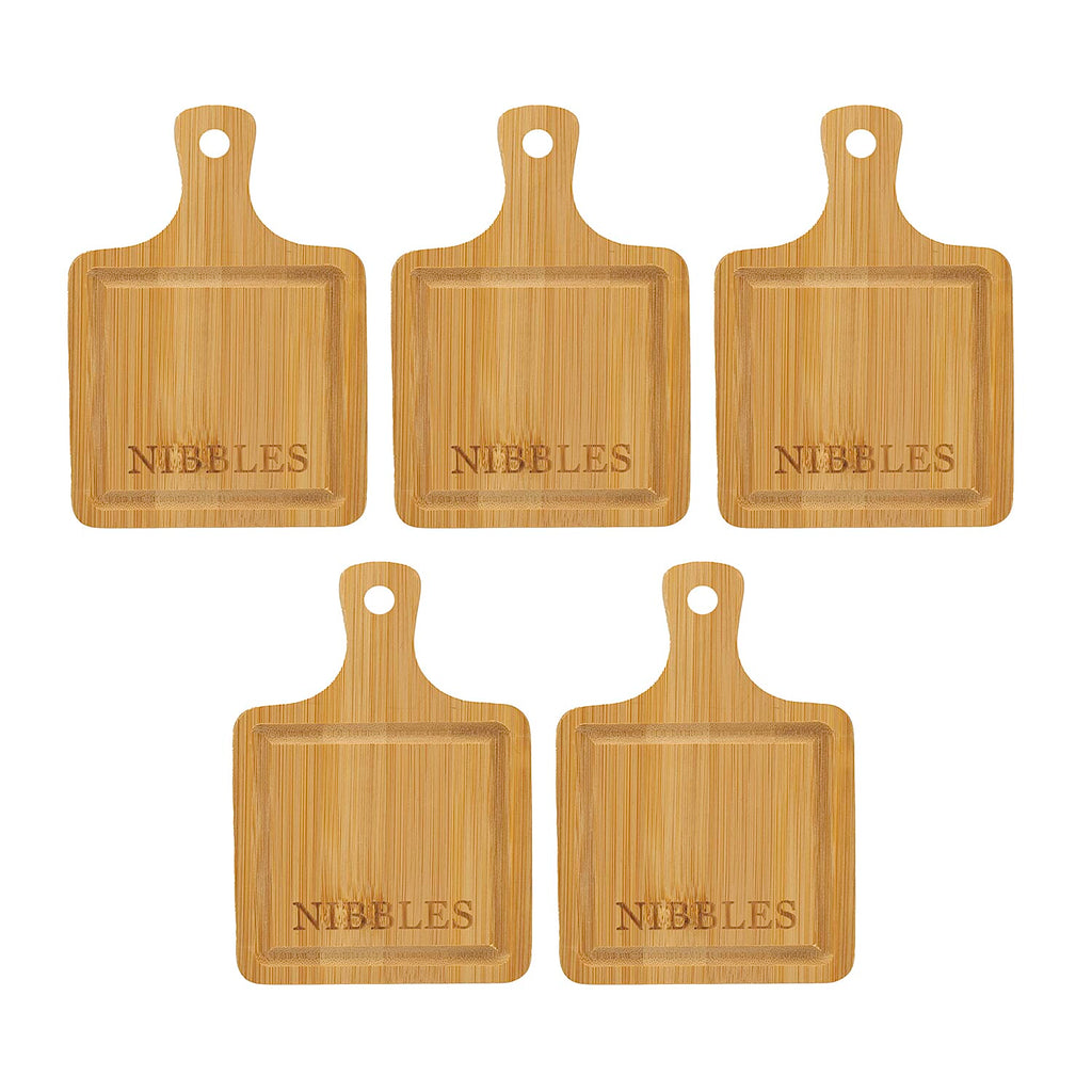 NIBBLES 5 Piece Paddle Serving Board - Wood