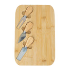 Bamboo Cheese Board with 3 Cheese Knives - Wood