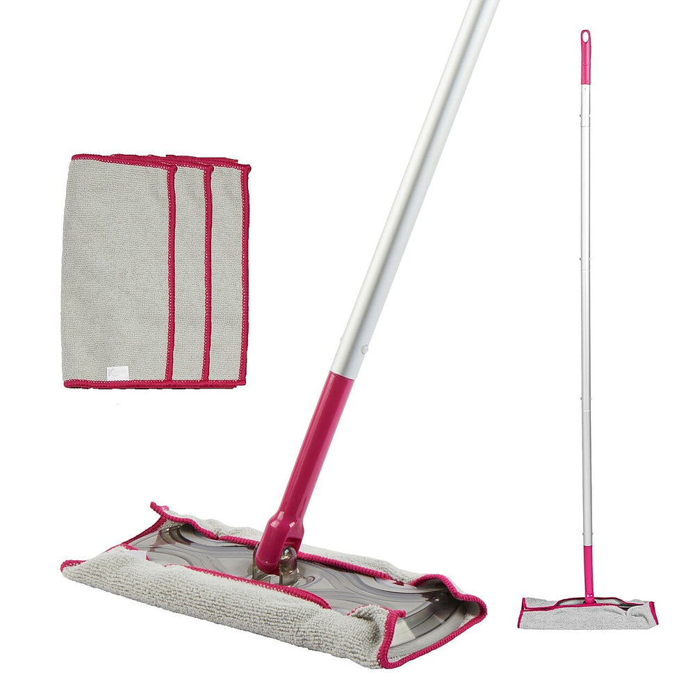 Kleeneze No Chemicals Just Water Quick Mop with 3 Cloth Refill - Red