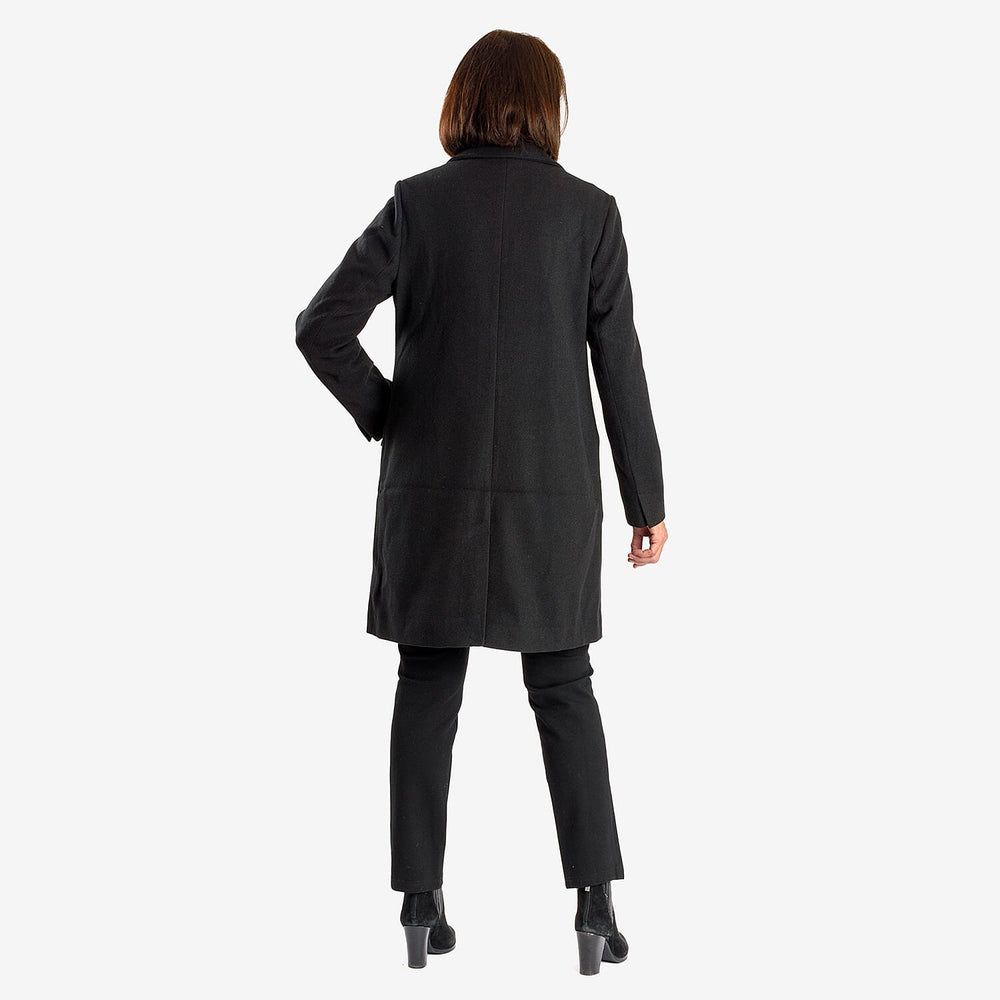 Midlength Knitted Stylish Coat (Size 16) - Black