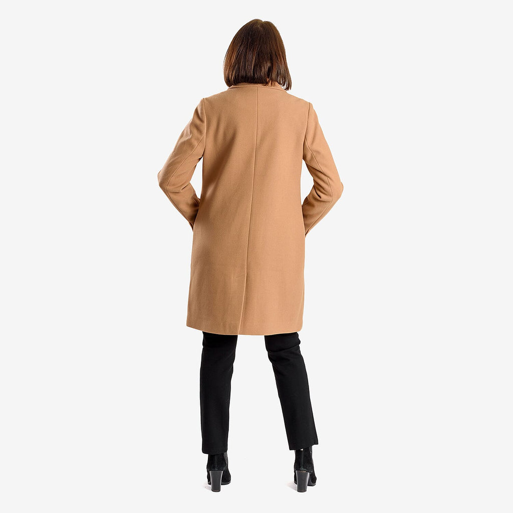Midlength Knitted Stylish Coat (Size 16) - Camel