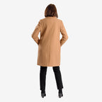 Midlength Knitted Stylish Coat (Size 16) - Camel