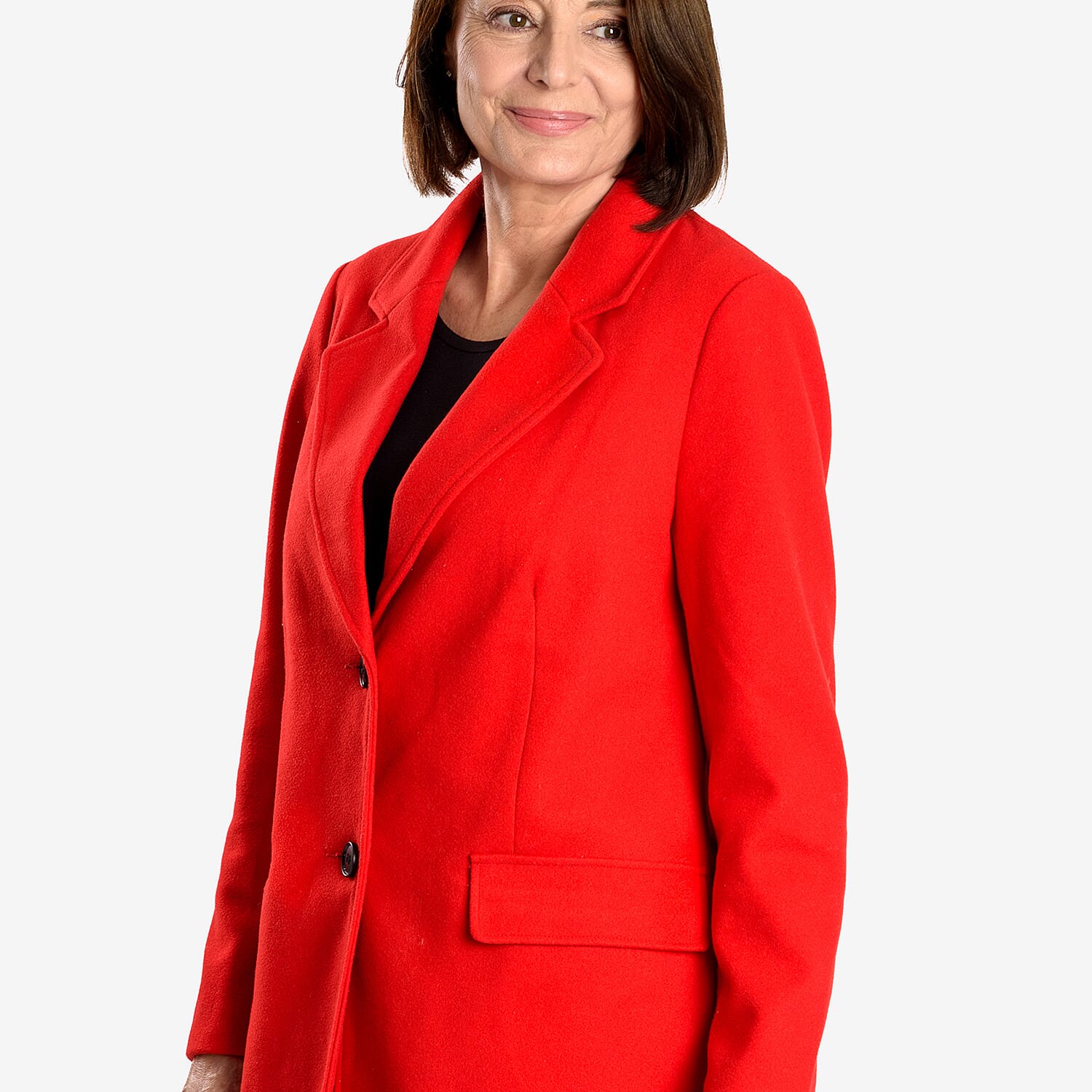 Midlength Knitted Stylish Coat (Size 18) - Red