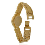 KRUG BAUMEN Charleston Quartz Movt. 3ATM Water Resistant White Dial Ladies Diamond Watch with Gold Colour Stainless Steel Strap and Gold-Tone Case